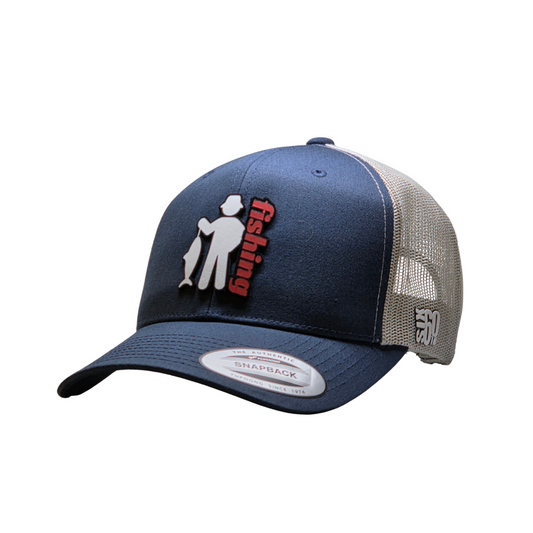 Fishing cap Navy Blue/ Silver Snapback - Trucker Hat