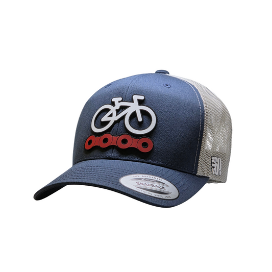Cycle Chain Navy/Silver Snapback- trucker cap (Copia)