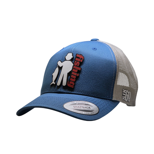 Fishing cap Steel Blue/ Silver Snapback - Trucker Hat